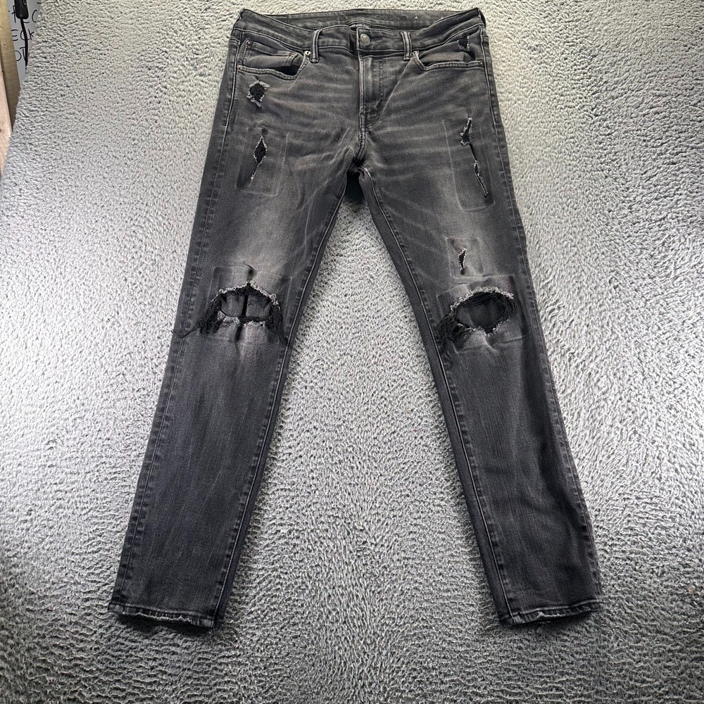 American Eagle Outfitters Next Level‎ Flex Jeans Men's 34x32 Gray Cotton Skinny